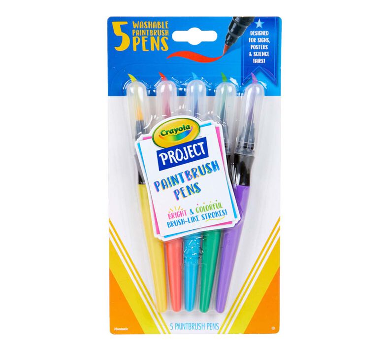 Paint Brush Pens, 5 Count
